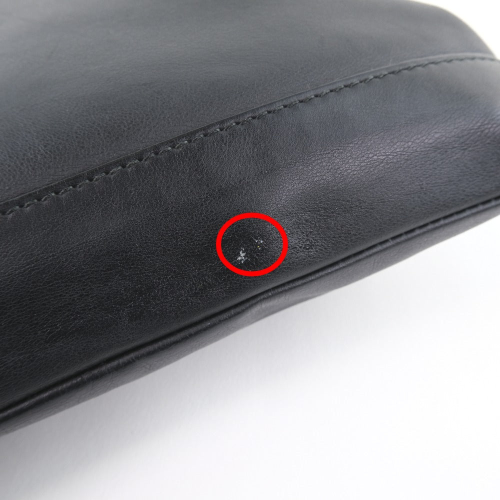 BALENCIAGA business bag 37373 Calfskin black Clutch bag Navy clip M mens(Unisex) Used Authentic