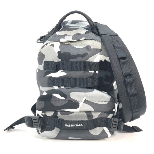 BALENCIAGA Backpack 6440312 canvas Multicolor Camouflage Army mens Used Authentic