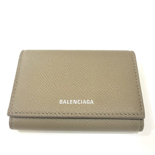BALENCIAGA Card Case 581099 leather Brown Ville Accordion Wallet Women Used Authentic